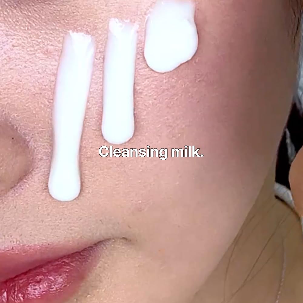 ChungMiJung Aloe Fermentation Milk being applied demonstrates gentle cleansing during daily skincare.