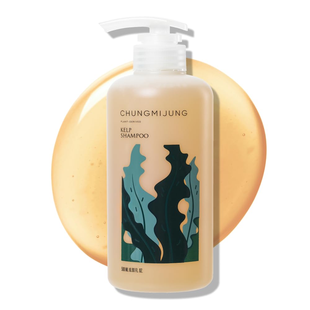 ChungMiJung Kelp Shampoo bottle front shows gentle cleansing for sensitive scalps.