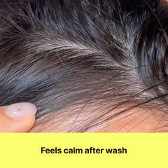 ChungMiJung Kelp Shampoo foam demonstrates gentle cleansing on dry hair.