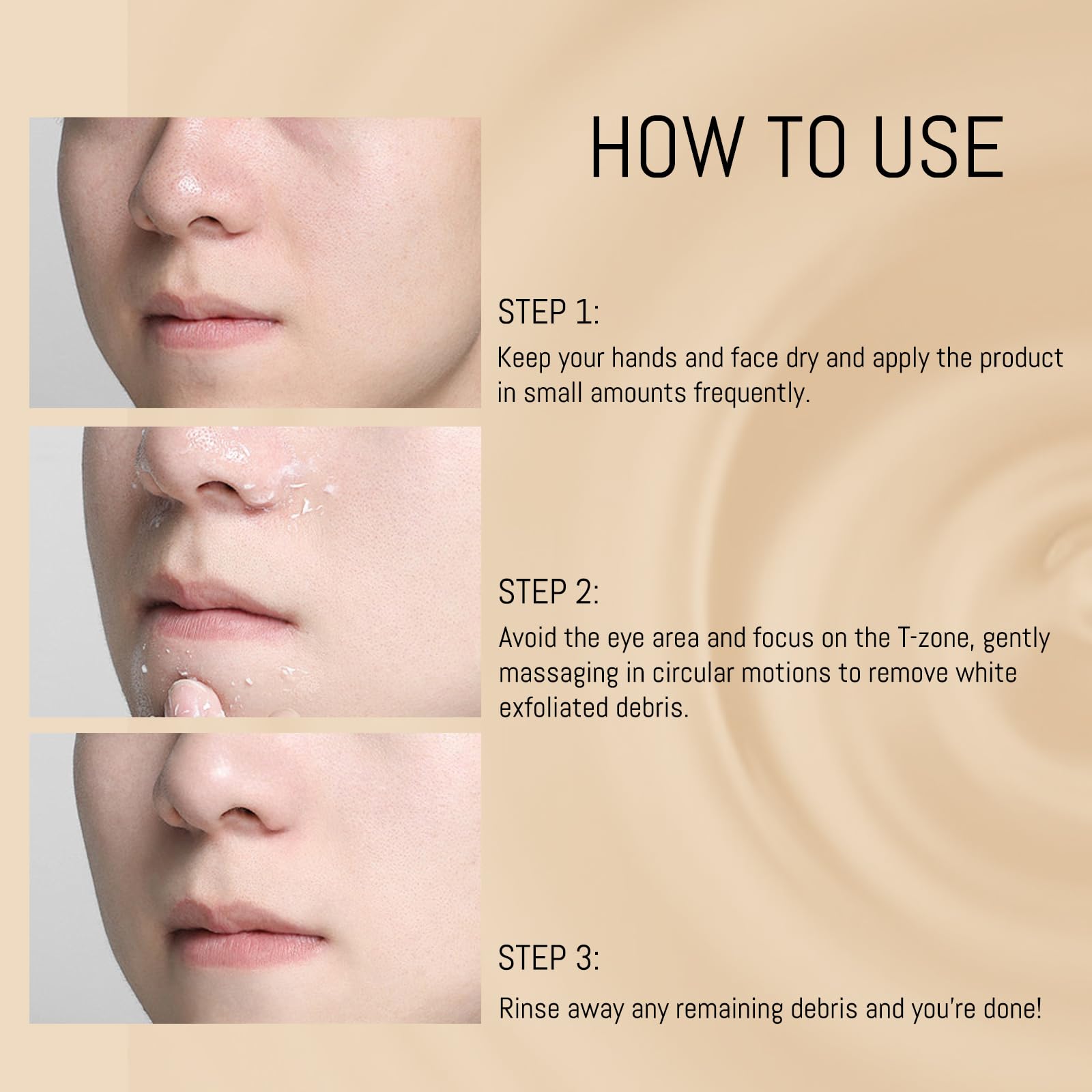 CHZHEN exfoliation pores-minimizer close-up illustrates cleansing of pores.