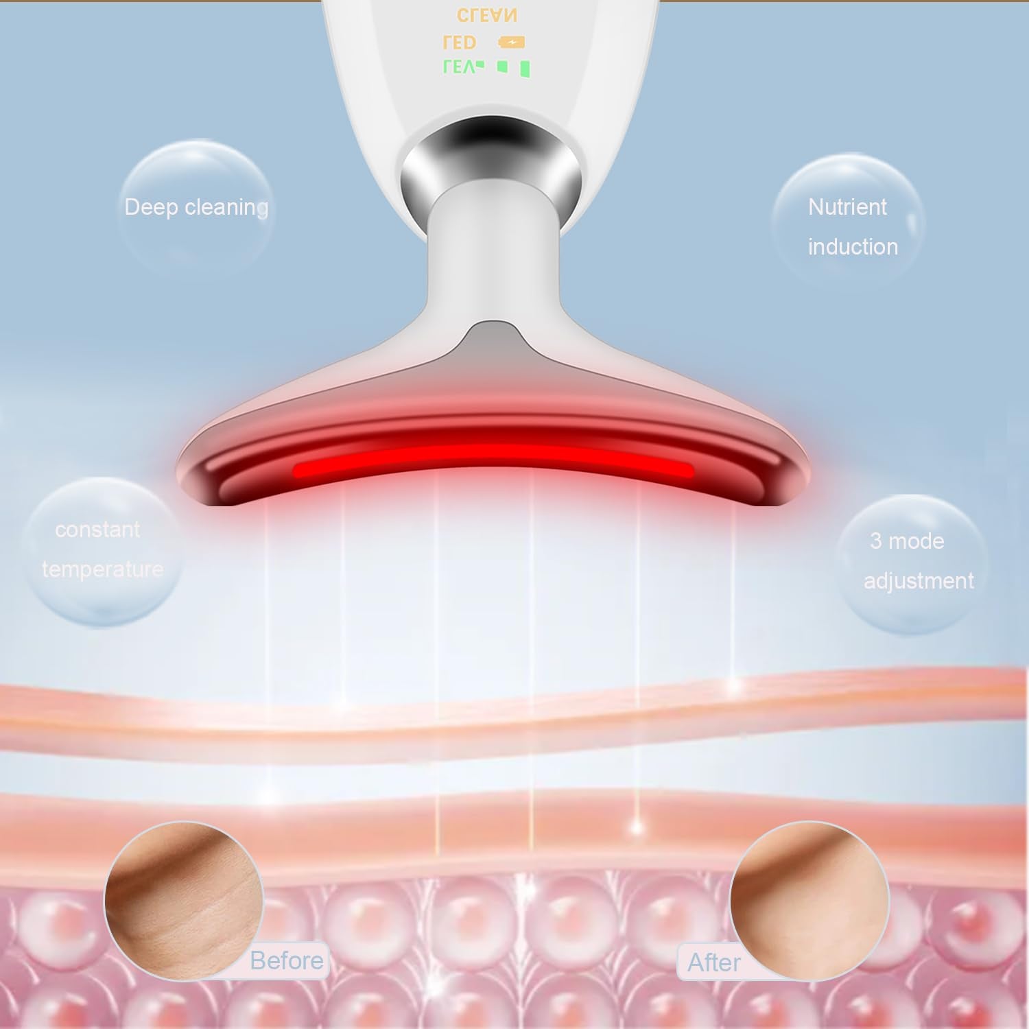 Cibqun neck massager in use, showing the curved shape and contour contact.