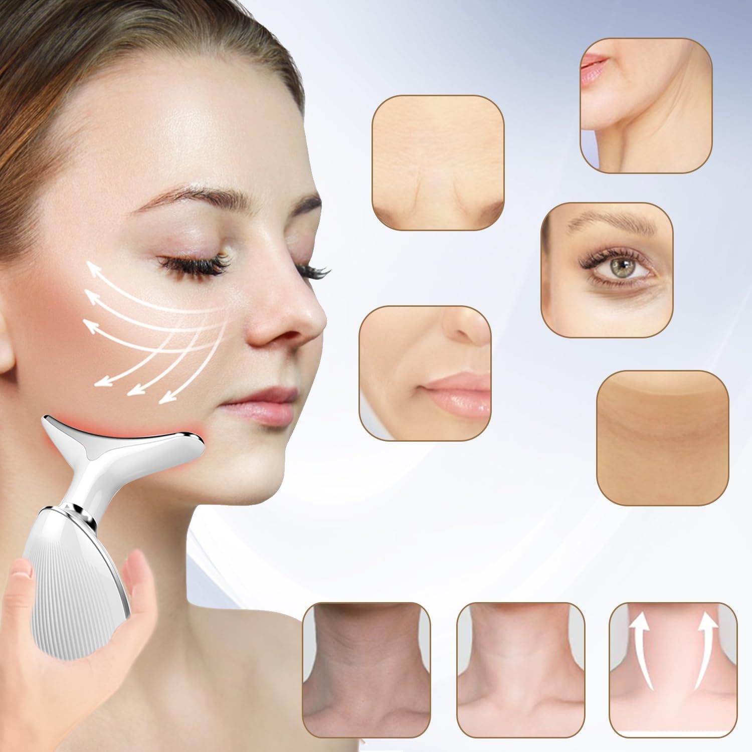 Cibqun massager with seven LED colors enabling varied skin care sessions.