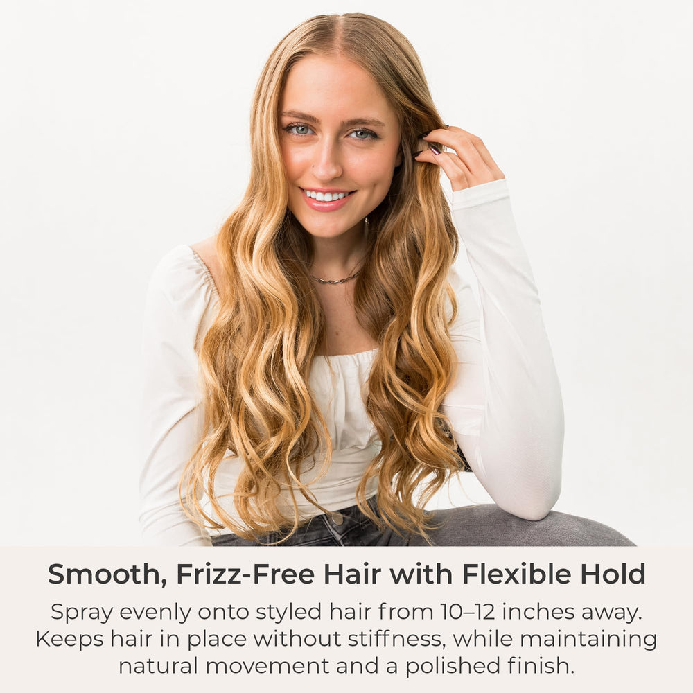 CIBU anti-frizz smoothing spray in a windy environment proves frizz resistance.
