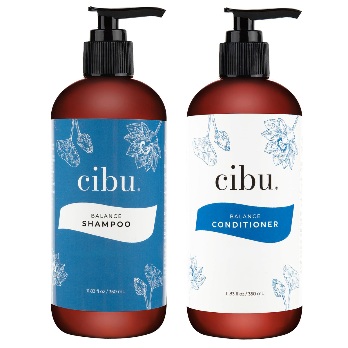 CIBU Balance shampoo bottle showing nutrient-rich formula for hydrated hair