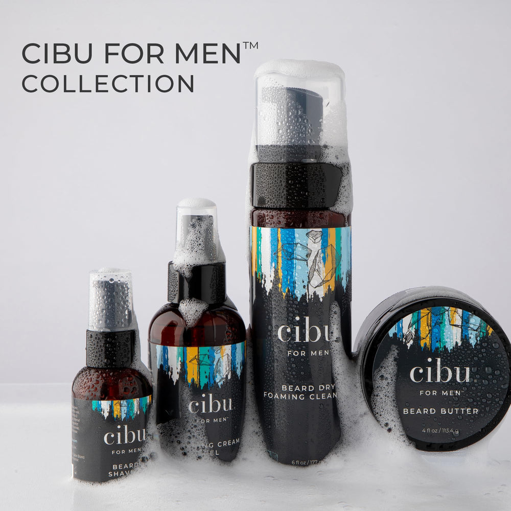 CIBU 4oz packaging shot communicates travel-friendly beard care.