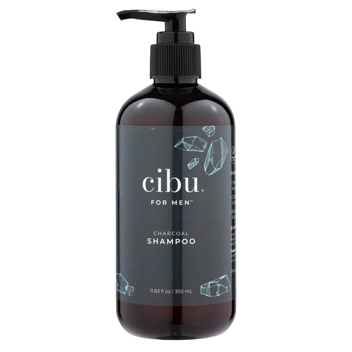 CIBU Charcoal Shampoo bottle on shelf promoting a clean, refreshed scalp.