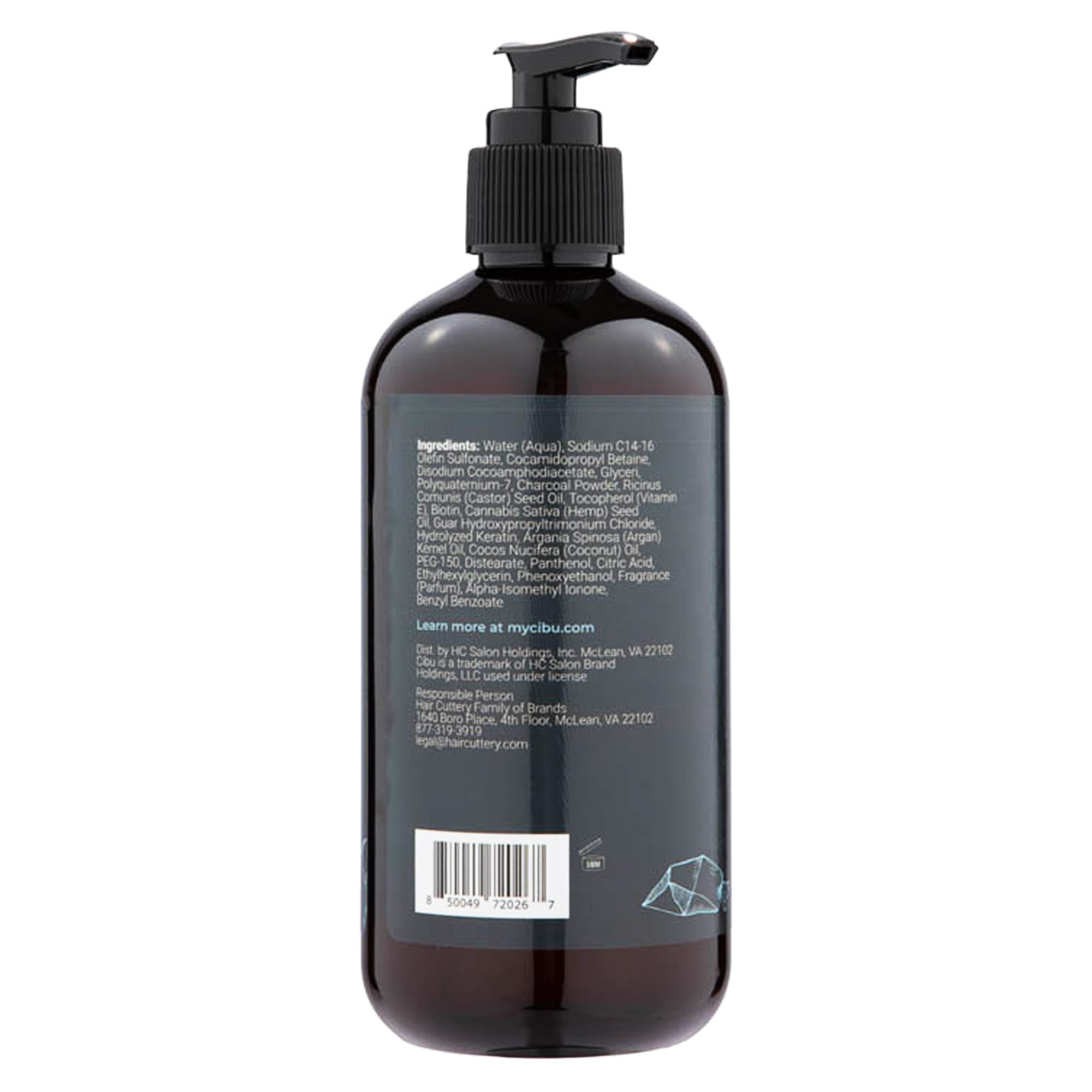 CIBU Charcoal Shampoo lather closeup demonstrates deep cleansing action.
