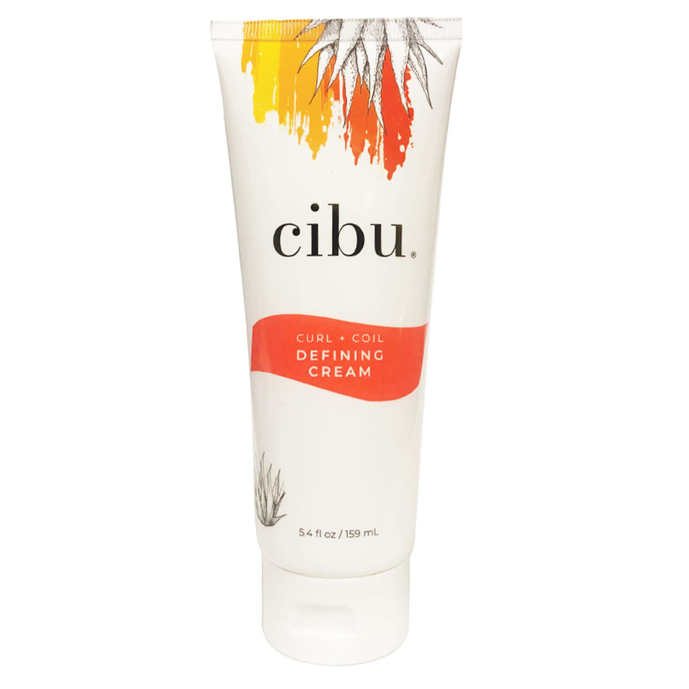 CIBU Curl + Coil Defining Cream bottle pour for long-lasting hold