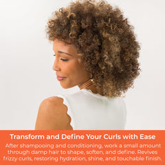 CIBU Curl + Coil Defining Cream softening hair for a touchable feel