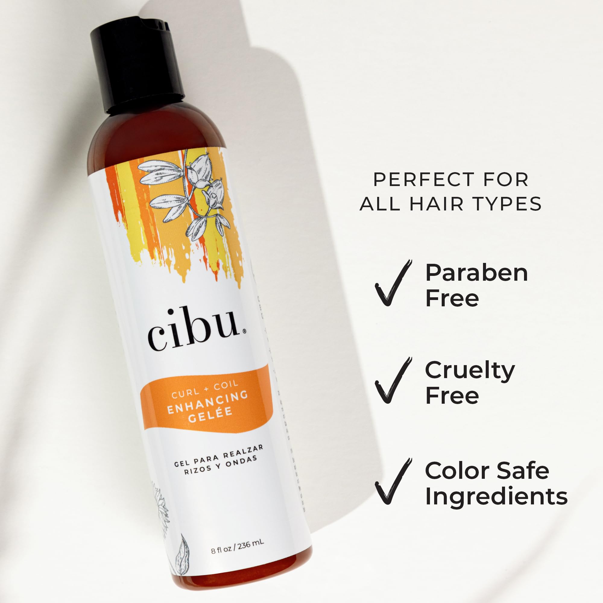 CIBU Curl + Coil Gelée applied to wet hair for even curl definition.