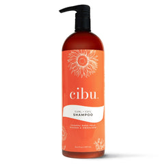 CIBU Curl + Coil Shampoo bottle 1L; gentle cleanse for defined curls.