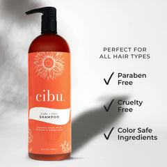 CIBU Curl + Coil Shampoo close-up of creamy lather enhancing detangling.