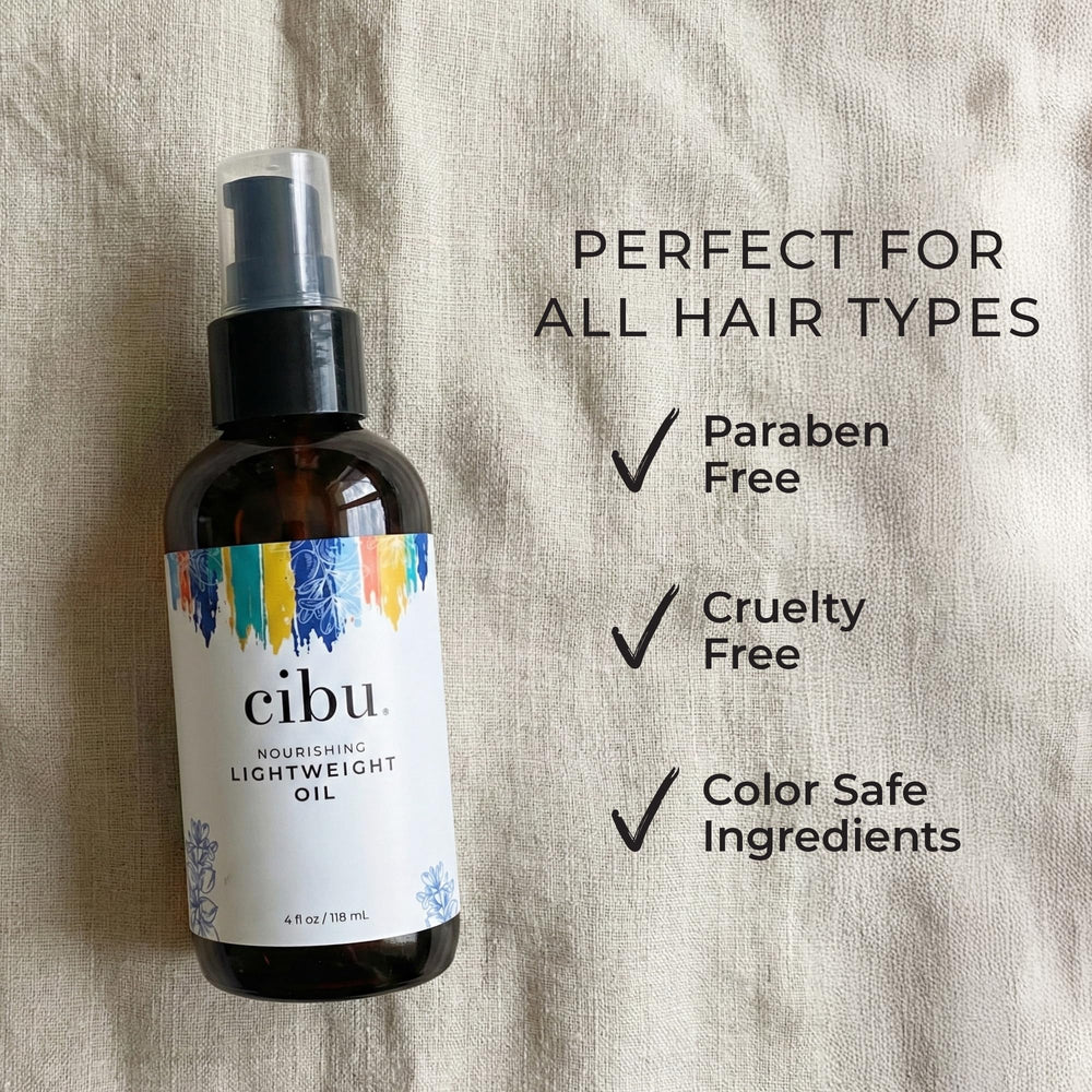 CIBU Nourishing Argan Oil Hair Serum on dry hair for shine
