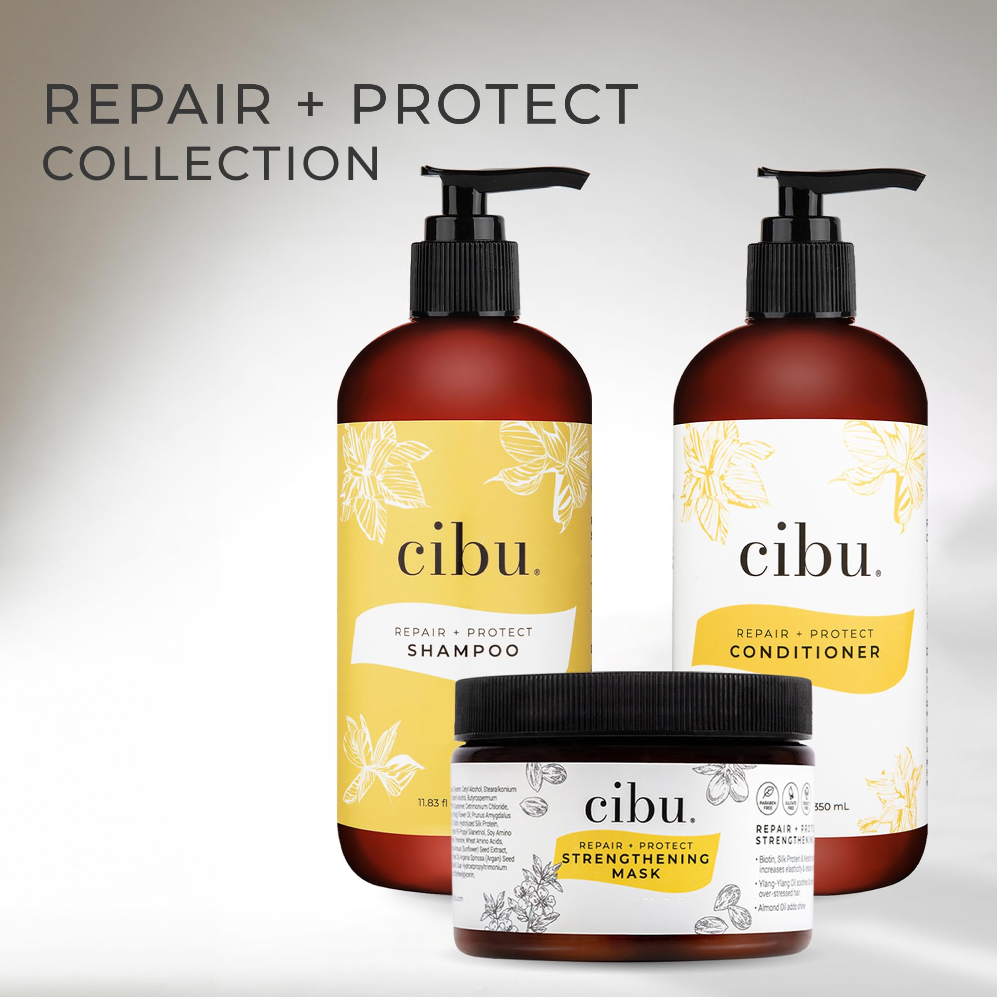CIBU Repair and Protect Shampoo delivers a refreshing scent for daily showers.