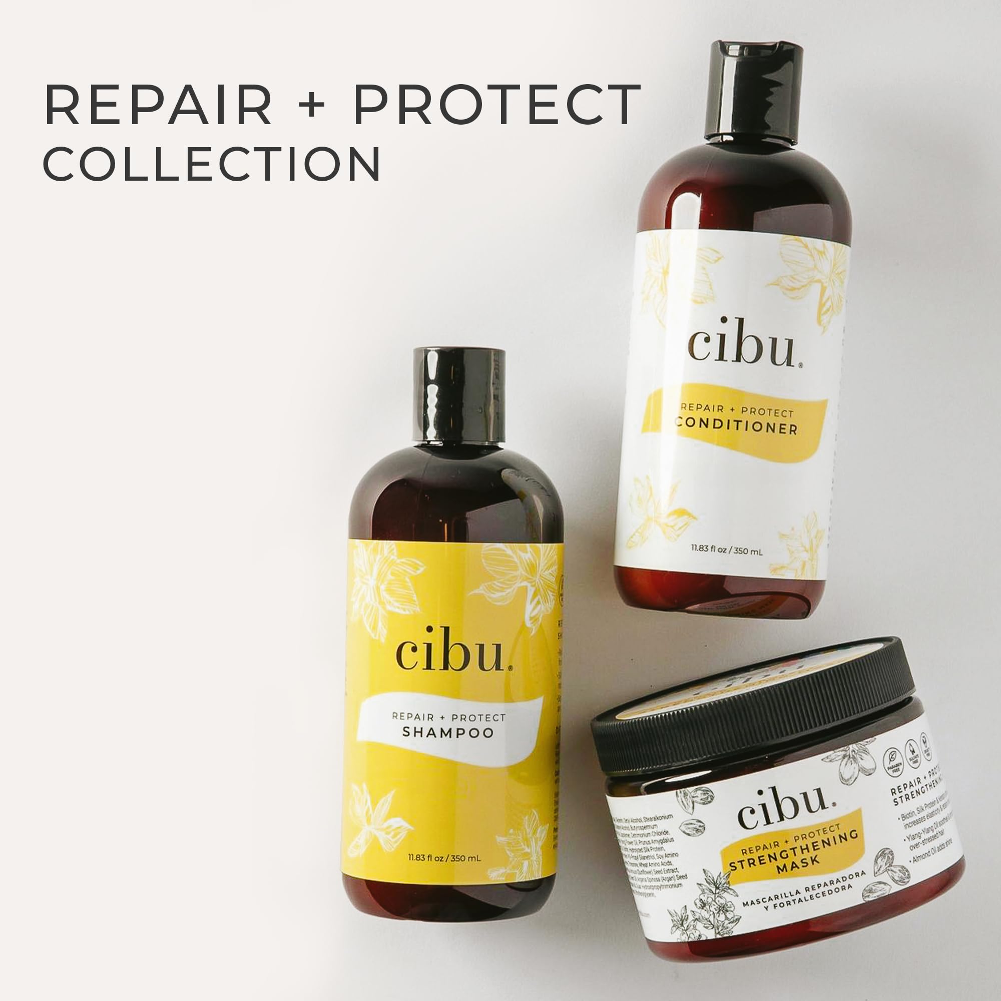 CIBU Repair + Protect after-use hair looks soft, manageable, frizz-free.