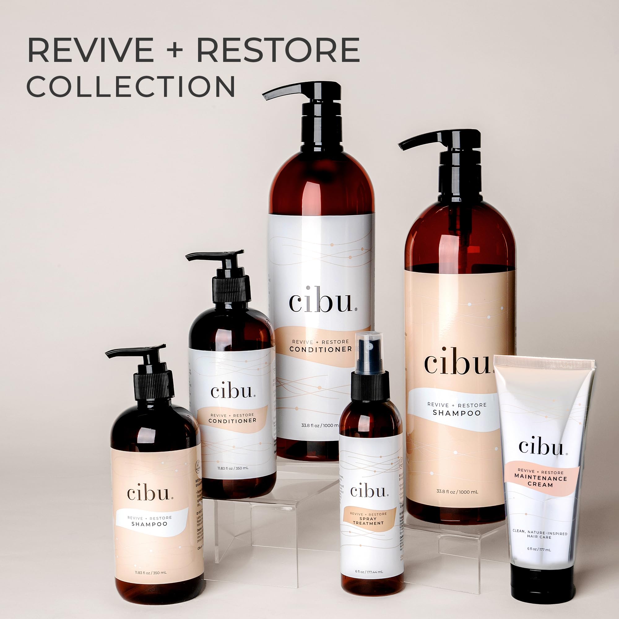 CIBU Revive and Restore bottle back label detailing ingredients and benefits
