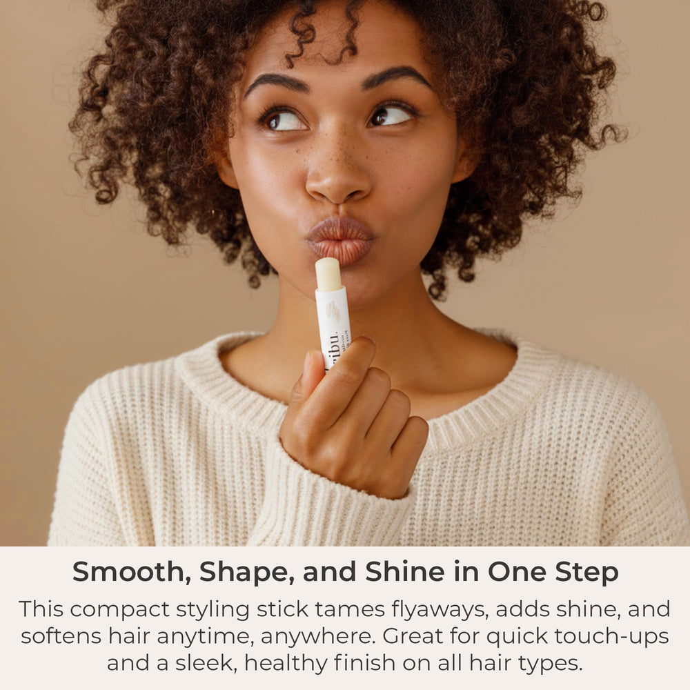 CIBU Sweeping Finishing Balm delivering a subtle glossy finish on hair