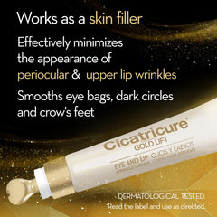 Applying Cicatricure Gold Lift around the eye area to smooth fine lines