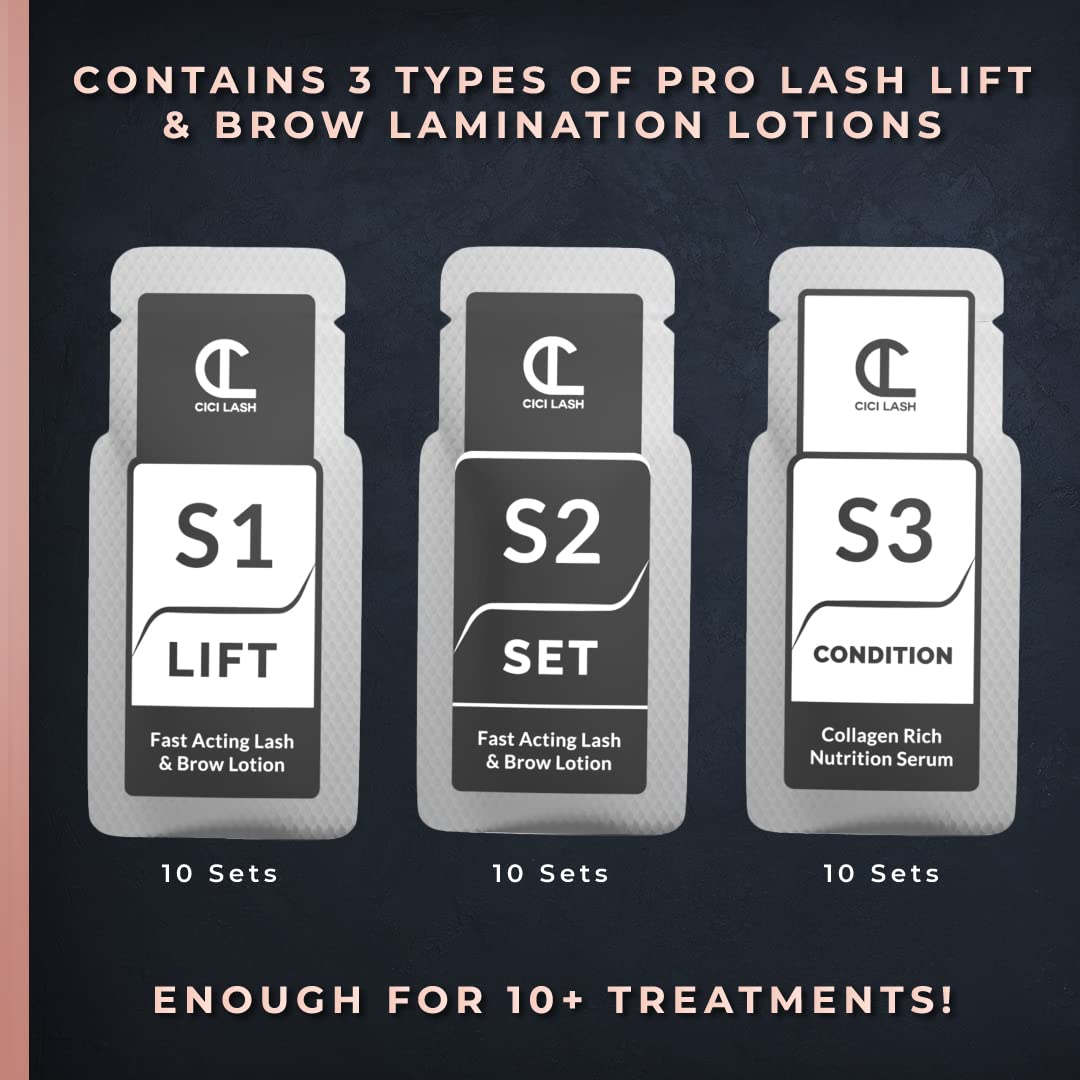 CICI Lash Elite set lotion sachet to secure curled lashes during treatment.