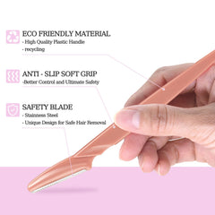 CICINUJOY dermaplaning tool with stainless blades for safe peach fuzz removal.