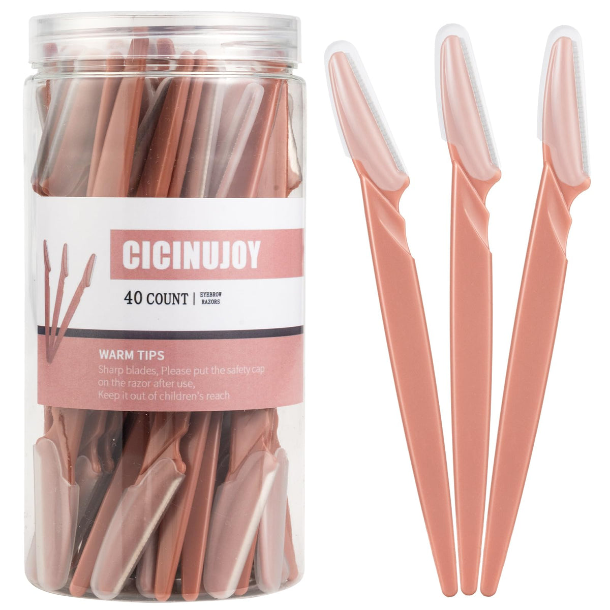CICINUJOY eyebrow razor terracotta pack with travel-friendly container for quick touch-ups.