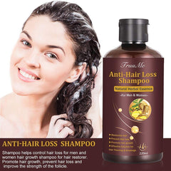 CIDBEST Hair Thickening Shampoo label close-up highlighting natural herbal formula.
