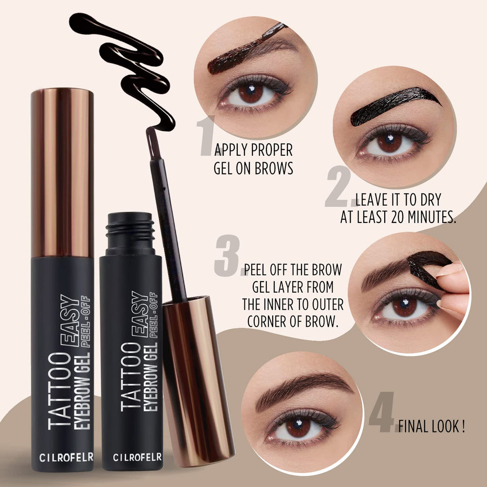 Warm brown shade swatch on brows suitable for many tones