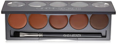 Cinema Secrets Ultimate Foundation 5-in-1 palette swatches show deep red undertones for buildable coverage