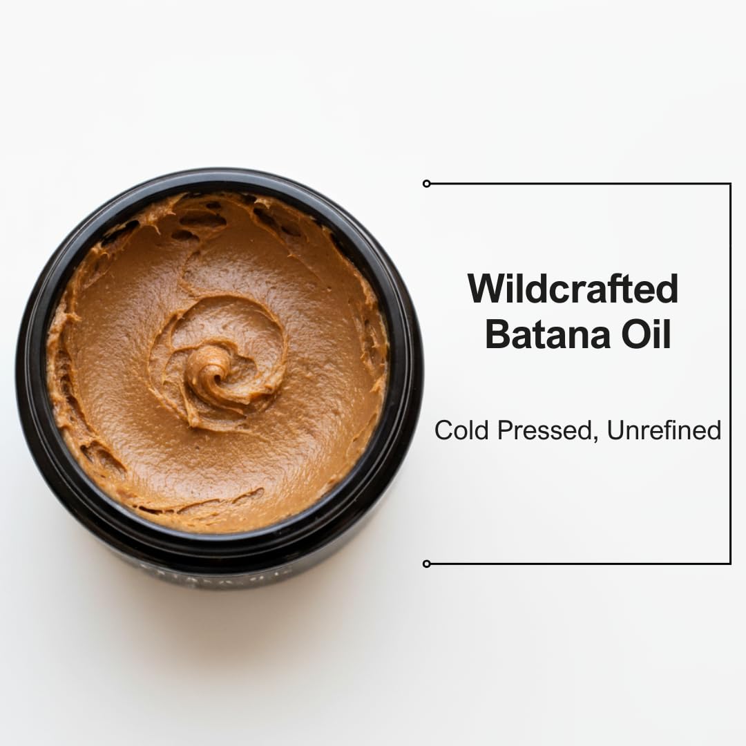 CinNoir Batana Oil bottle on counter illustrating deep conditioning benefits.