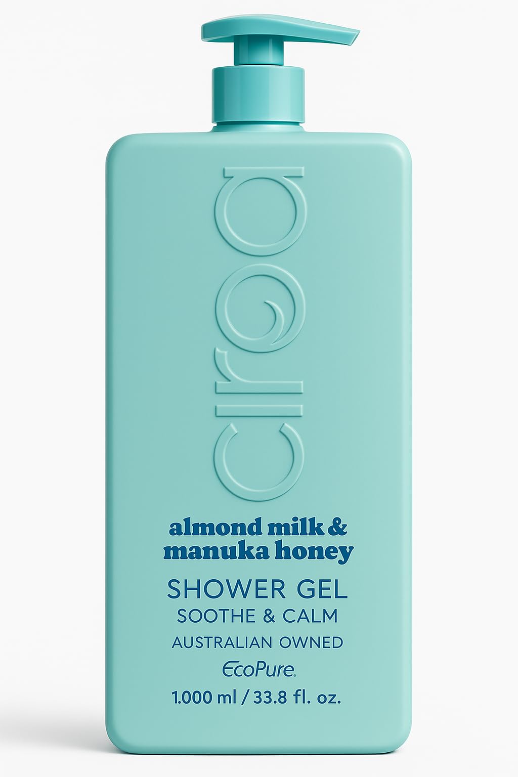 Ciroa almond milk and Manuka Honey shower gel bottle offers soothing daily cleansing.