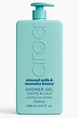 Ciroa almond milk and Manuka Honey shower gel bottle offers soothing daily cleansing.