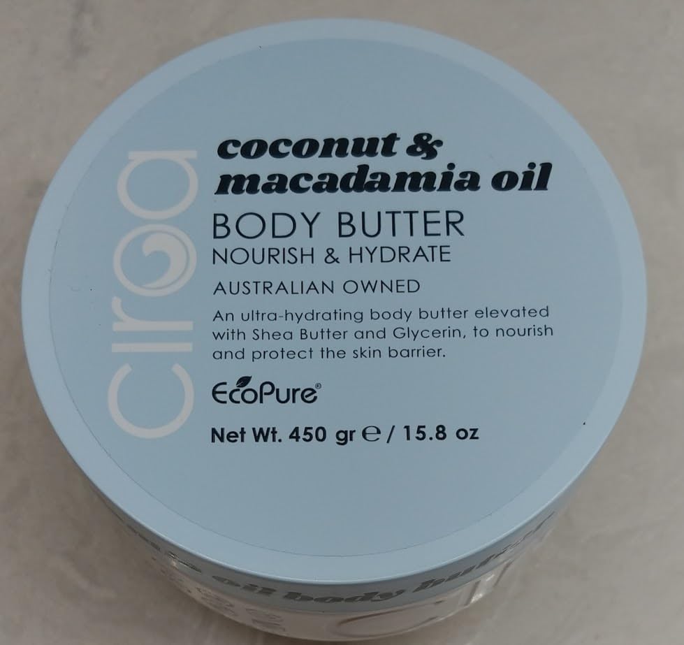 Ciroa Body Butter coconut and macadamia jar, ultra-hydrating for nourishing skin.