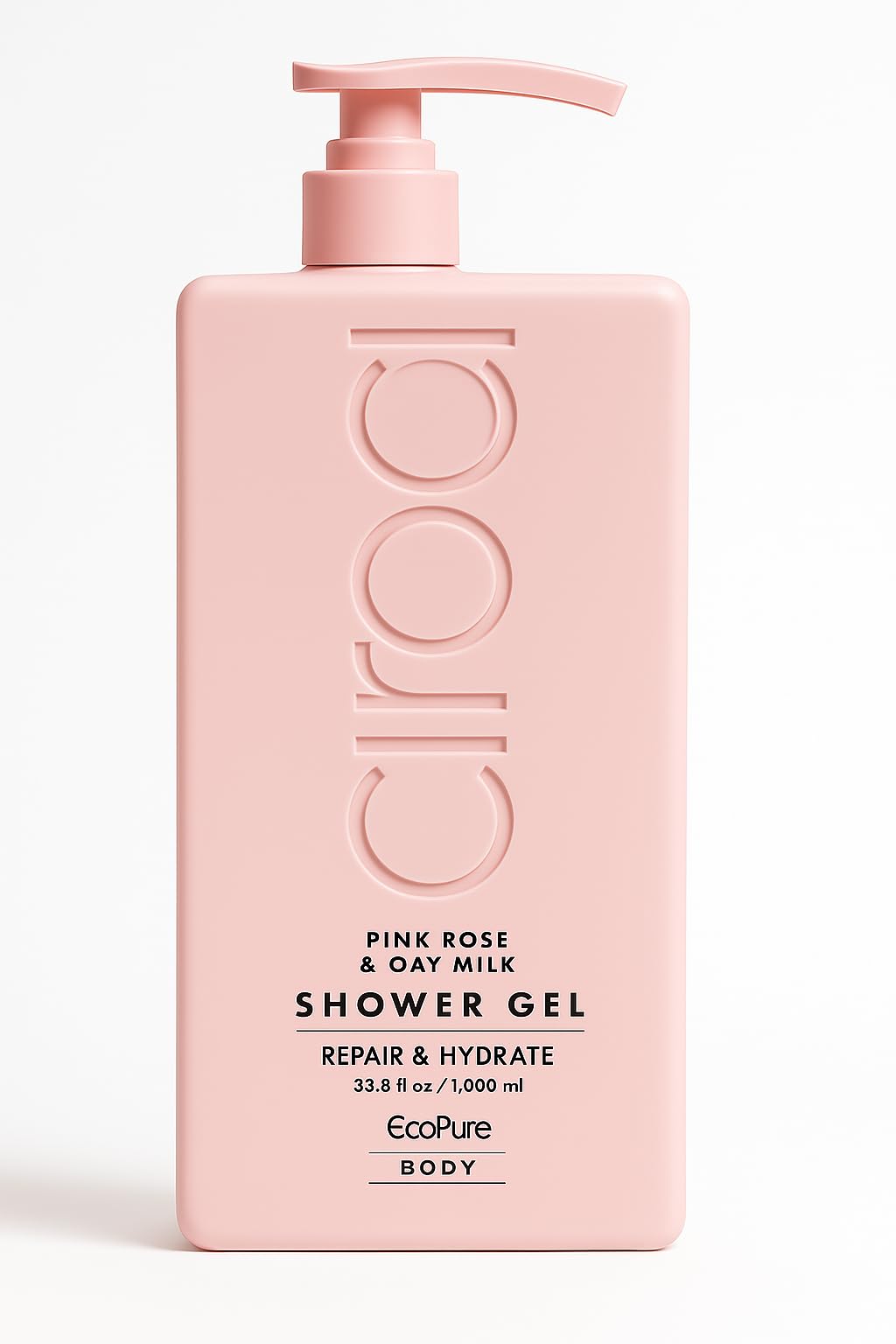 Ciroa Pink Rose & Oat Milk shower gel bottle for hydrating cleanse.