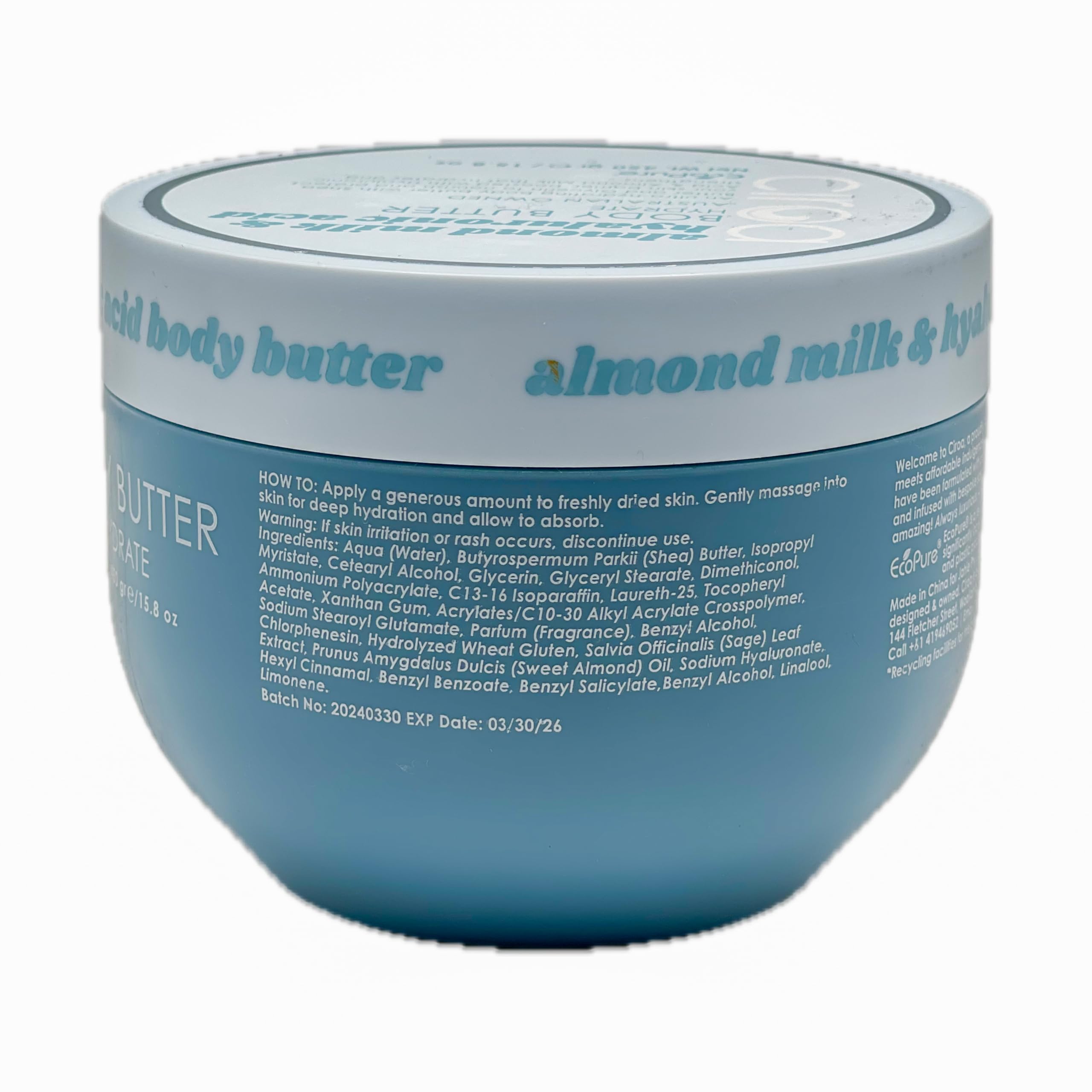 Ciroa vegan and cruelty-free label on packaging
