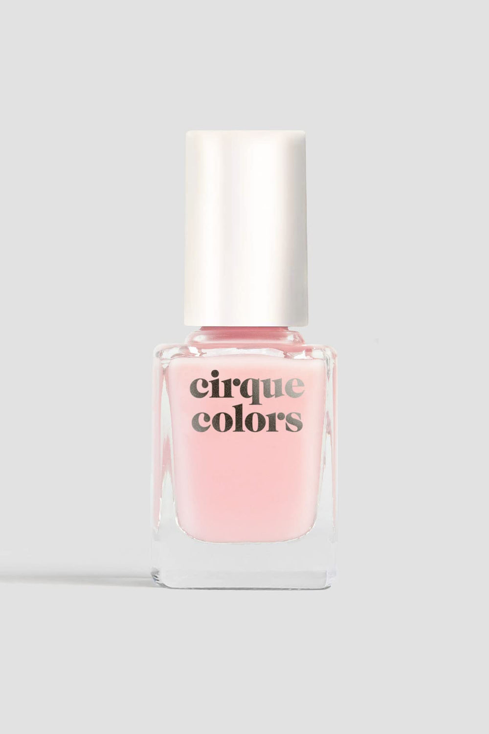 Cirque Colors Chiffon sheer nail polish bottle shows a pale ballet pink finish for a soft, buildable look.