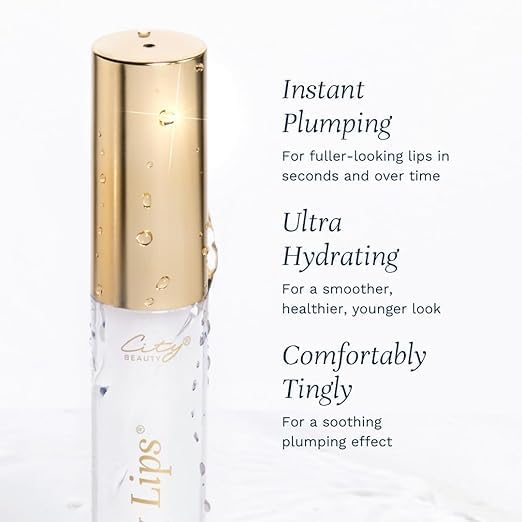 Bottle swirl captures high-shine, full-lip appearance from City Lips Clear gloss.
