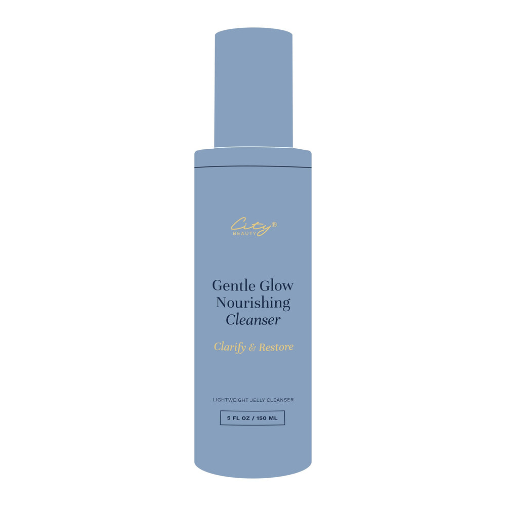 Close-up showing pore refinement after using City Beauty Gentle Glow Cleanser.
