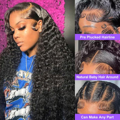 City Girl Deep Wave wig close-up hairline showing baby hairs for realism.