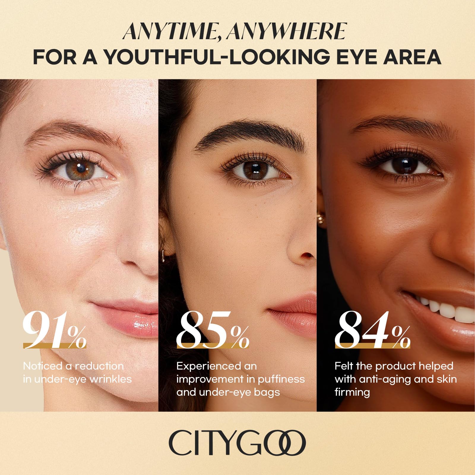 CITYGOO travel-friendly eye stick compact fits in bag.