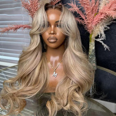 CIYOO body wave wig in ash blonde for elegant everyday styles.