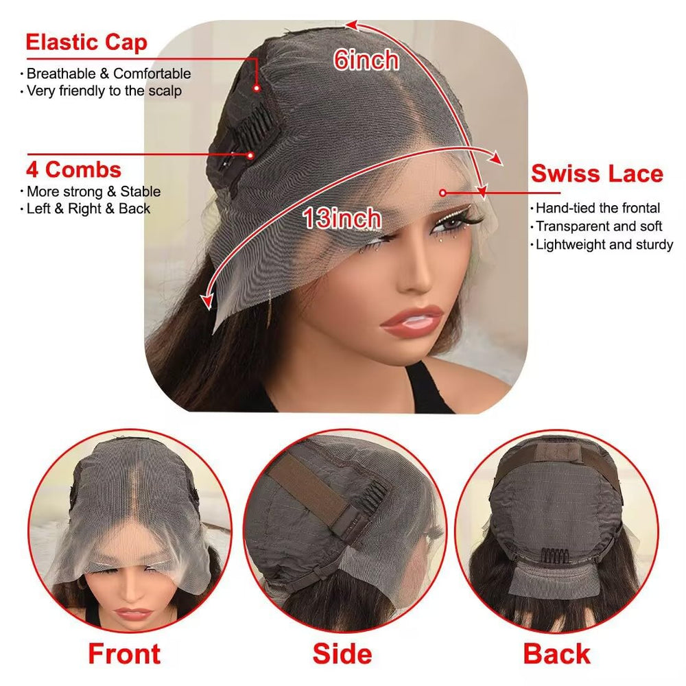 CIYOO platinum ash blonde HD lace front offers versatile parting styles.