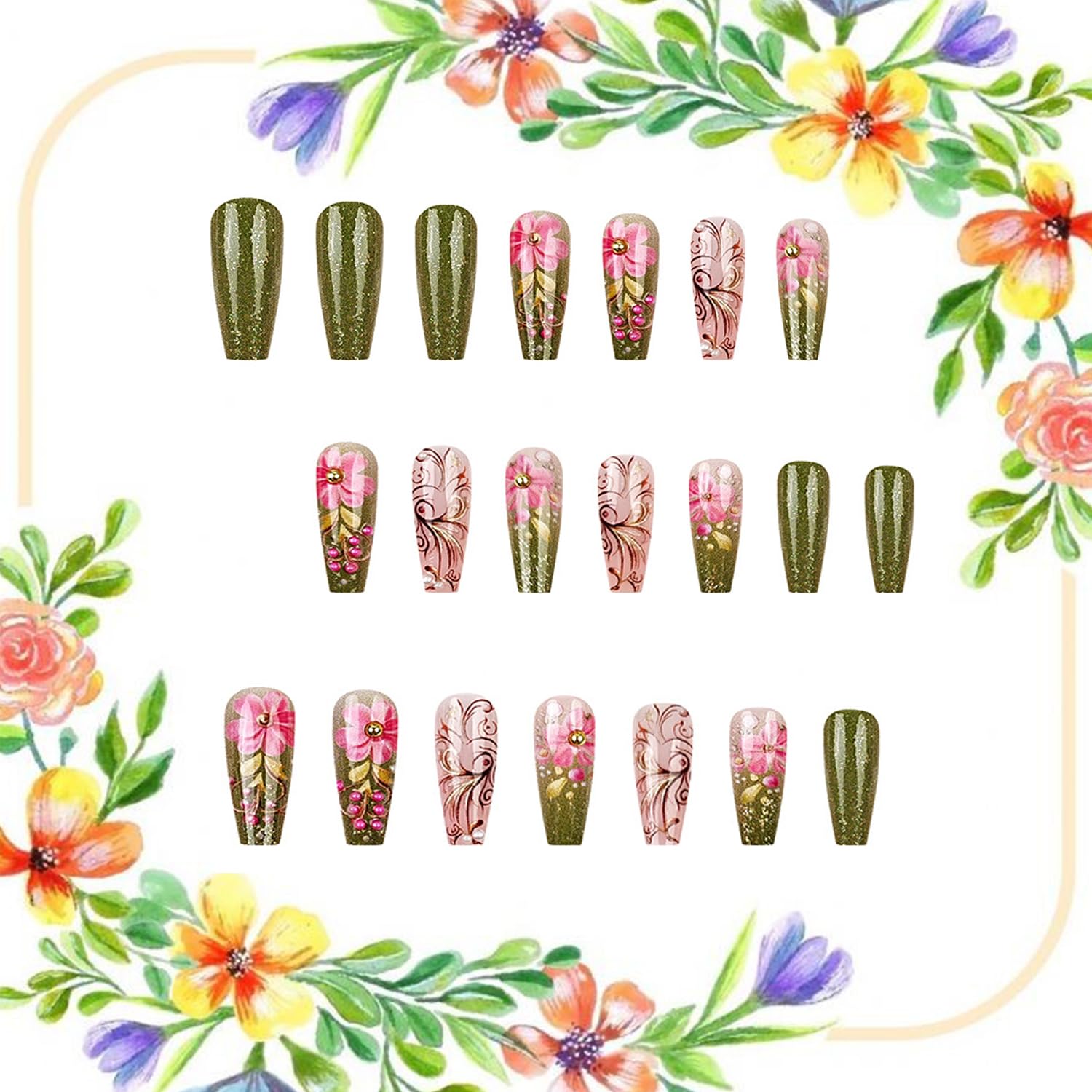 CJDLTS artificial nails full cover gradient for easy at-home manicure