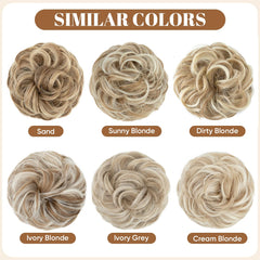 CJL HAIR chignon ponytail extension in sunny blonde adds secure height.