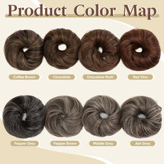 CJL HAIR high bun style in ash grey creates secure, stylish elevation for thin hair.