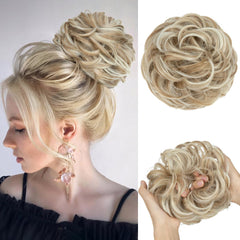 CJL HAIR large bun hair piece in sunny blonde adds instant volume for daily updos.