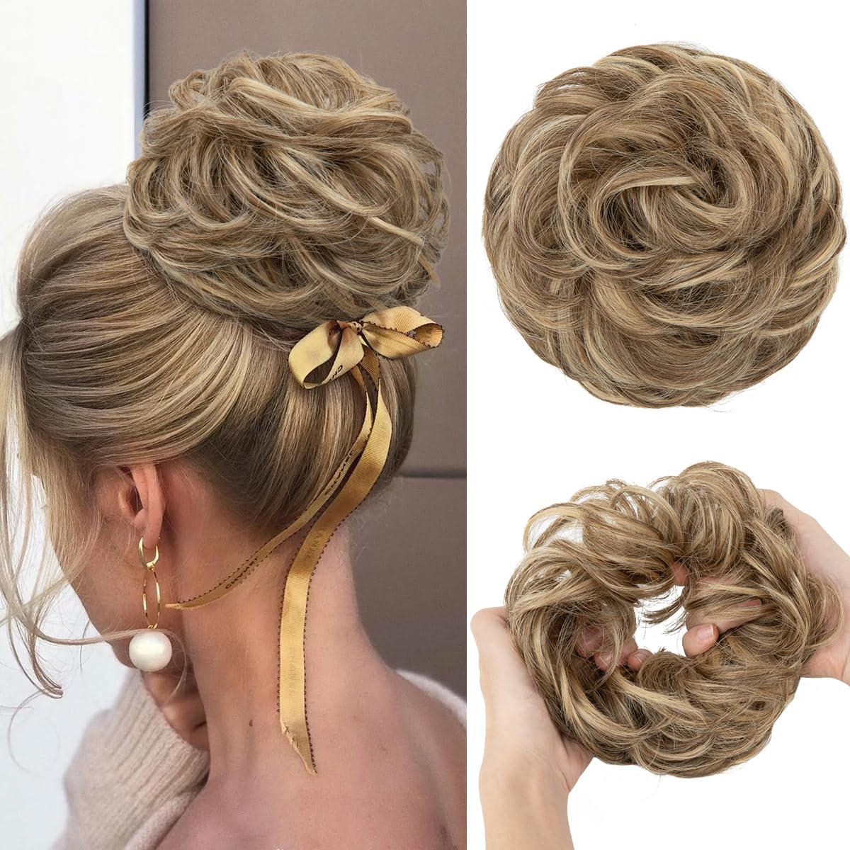 CJL HAIR large messy bun piece adds instant volume for everyday wear.