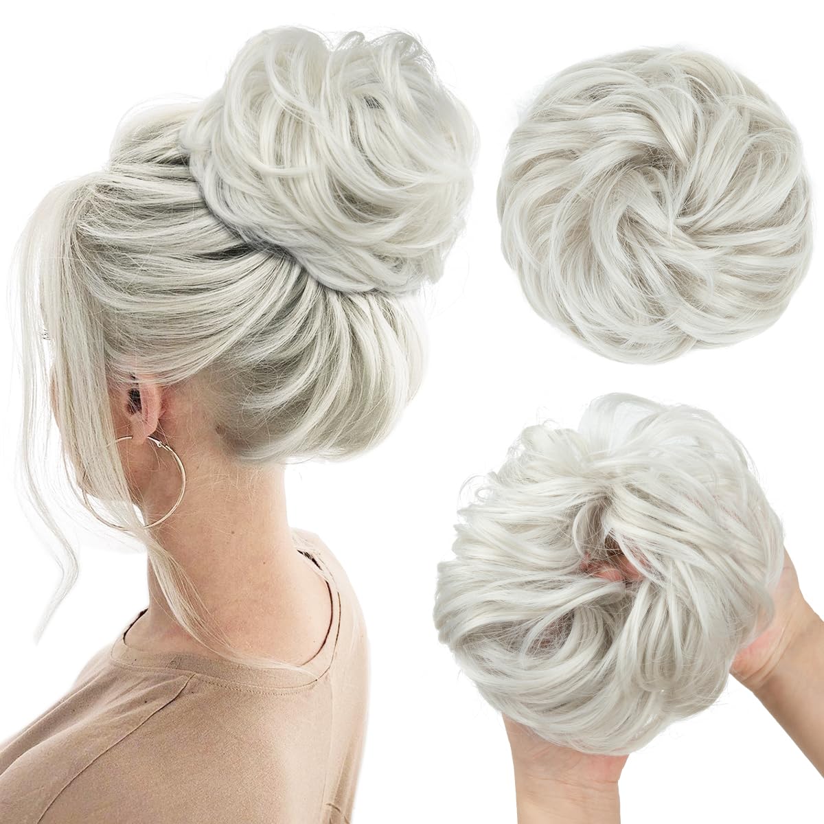 CJL HAIR large messy bun piece adds instant volume for everyday style