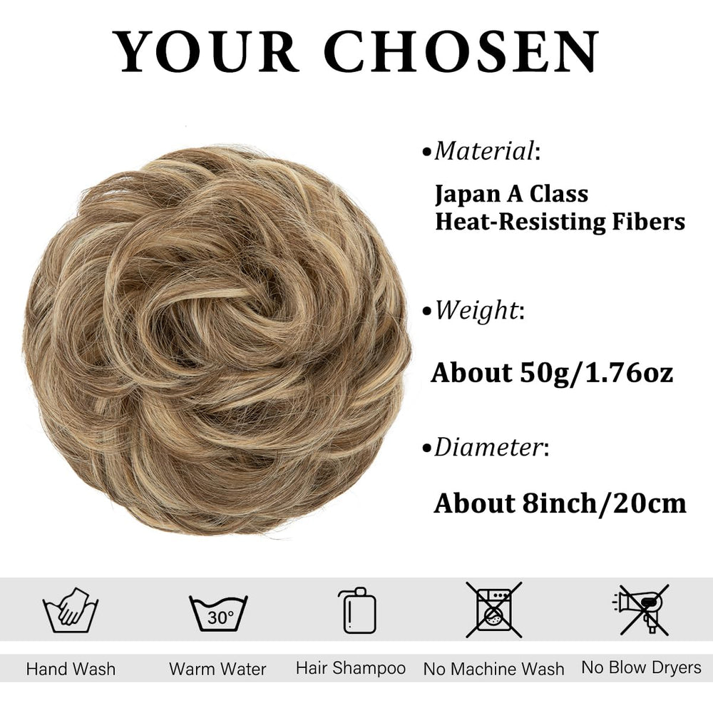 CJL HAIR wavy curly scrunchies hair piece creates a fuller ponytail.
