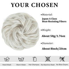 CJL HAIR wavy curly scrunchies blend with hair for secure ponytails
