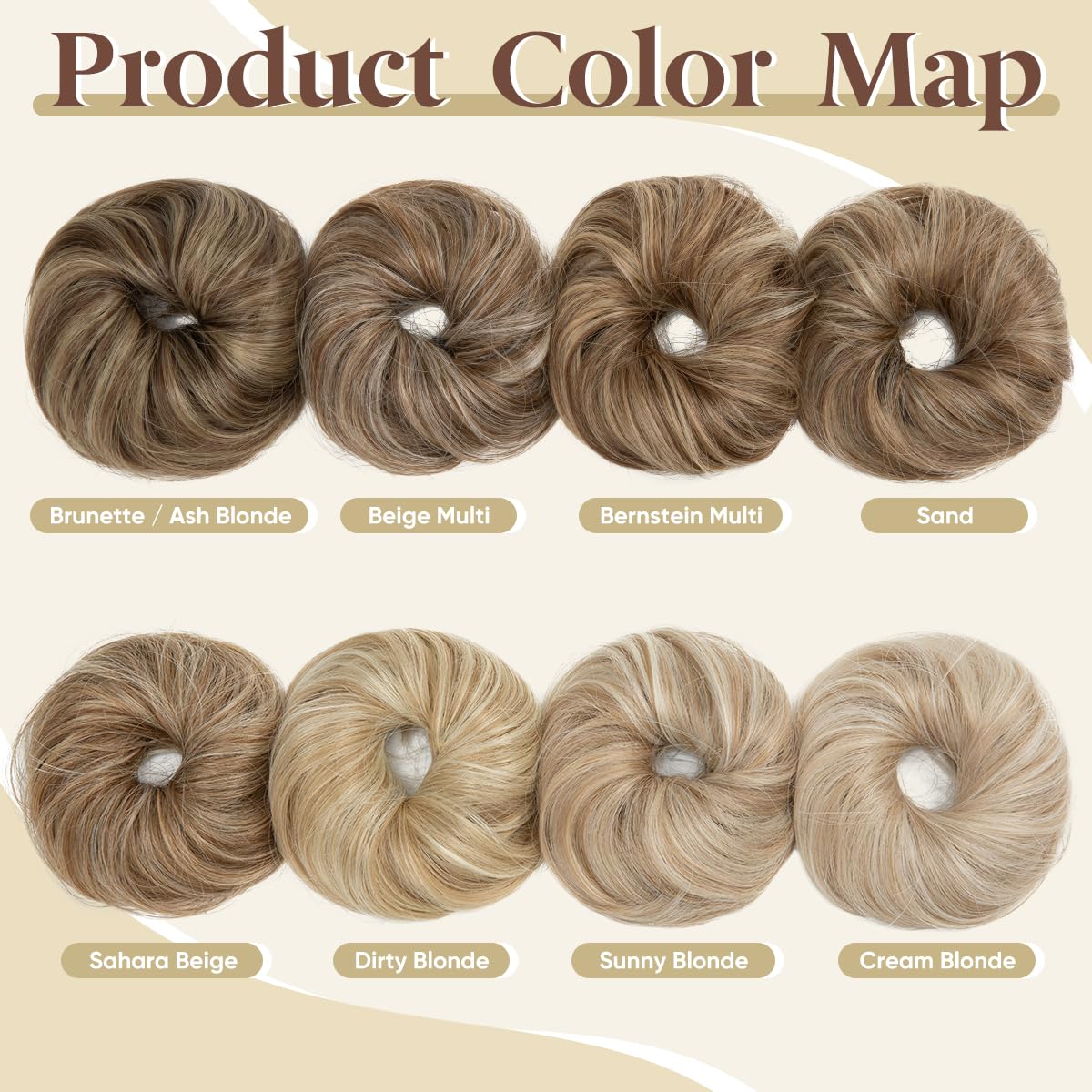 CJL HAIR mini curly bun Sahara Beige creates a secure, natural-looking updo